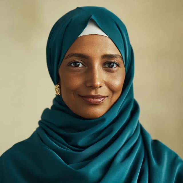 AI-generated portrait of Hafiza Ruqaiya, Hafiza · Female · Arabic specialist